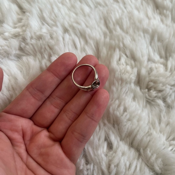 Sterling silver diamond lotus ring size 6 - Picture 3 of 8